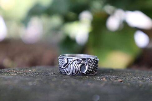Eagle Silver Band Ring, Cool Ring for Men Women, Personalized Jewelry for Best Friend, Promise 0.026 lbs, 0,39 Inch Ring in Saudi Arabia