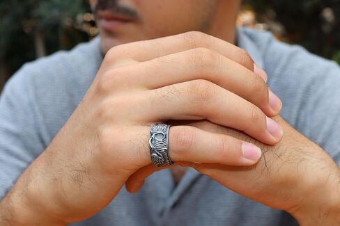 Eagle Silver Band Ring, Cool Ring for Men Women, Personalized Jewelry for Best Friend, Promise 0.026 lbs, 0,39 Inch Ring in Saudi Arabia