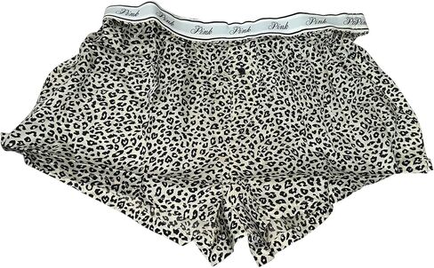 Victoria's Secret Pink Silky Sleep Boxy Pajama Sleep Shorts Boxy Leopard Print New in Saudi Arabia