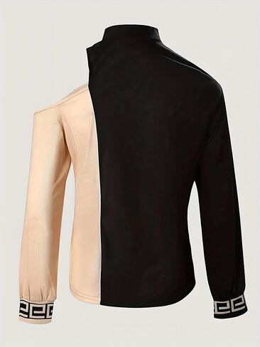 Womens Mock Neck Long Sleeve Cold Shoulder Plus Size Loose Graphic Print Fall Winter Casual Holiday Tops Blouses in Saudi Arabia
