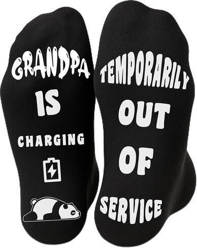 MAMAGIFTREE Funny Dad Socks - Hilarious Gift for Dad from Daughter, Son, Wife - Father's Day, Birthday - DAD IS CHARGING & OUT OF SERVICE Lounge Socks in Saudi Arabia