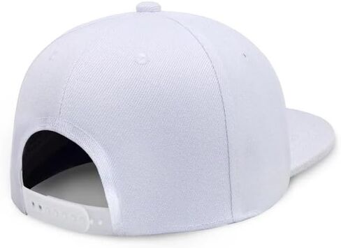 Flatbill Snapback Football Cap for Men and Women, Classic Cotton Sports Hat - Miami - White in Saudi Arabia