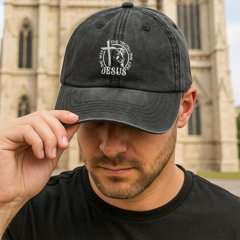 Jesus Truth Embroidered Cap Black in Saudi Arabia