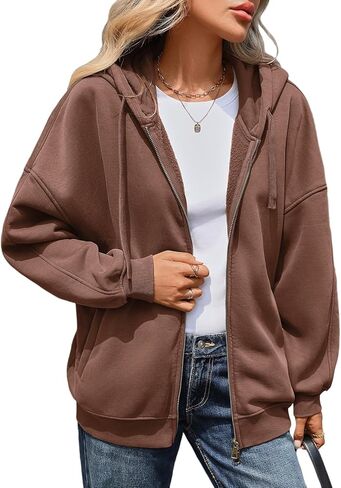 Vidifid Oversized Zip Up Hoodies for Women Acid Wash Sweatshirts Fall Winter Y2k Clothes Jackets Vintage Streetwear in Saudi Arabia