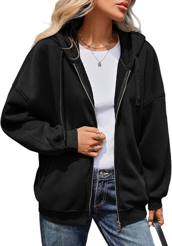 Vidifid Oversized Zip Up Hoodies for Women Acid Wash Sweatshirts Fall Winter Y2k Clothes Jackets Vintage Streetwear in Saudi Arabia