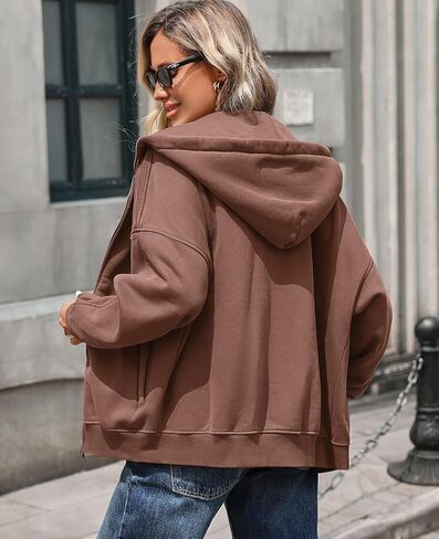 Vidifid Oversized Zip Up Hoodies for Women Acid Wash Sweatshirts Fall Winter Y2k Clothes Jackets Vintage Streetwear in Saudi Arabia