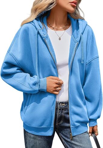 Vidifid Oversized Zip Up Hoodies for Women Acid Wash Sweatshirts Fall Winter Y2k Clothes Jackets Vintage Streetwear in Saudi Arabia