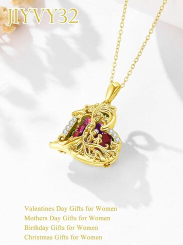 JIYVY32 14K Gold Tree Of Life Necklace Gifts for Women,Mother and 2 Pendant Stone Family Tree Necklaces,Valentines Anniversary Birthday Gifts for Her Wife Mom Grandma Daughter in Saudi Arabia