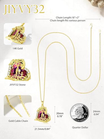 JIYVY32 14K Gold Tree Of Life Necklace Gifts for Women,Mother and 2 Pendant Stone Family Tree Necklaces,Valentines Anniversary Birthday Gifts for Her Wife Mom Grandma Daughter in Saudi Arabia