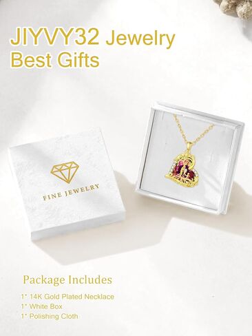 JIYVY32 14K Gold Tree Of Life Necklace Gifts for Women,Mother and 2 Pendant Stone Family Tree Necklaces,Valentines Anniversary Birthday Gifts for Her Wife Mom Grandma Daughter in Saudi Arabia