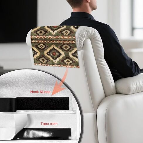 Nuinaserg Recliner Chair Covers for Reclining Chair, Machine Washable Head Protector for Sofa Recliner Headrest Cover, Western Aztec Pattern in Saudi Arabia