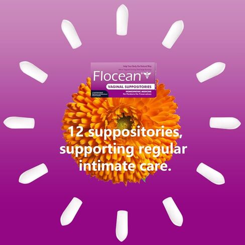 Calendula Vaginal Suppositories for Women - Herbal Alternative to Boric Acid Suppositories, Supports pH Balance, Odor Control & Itching Relief, Paraben-Free & Preservative-Free, 12 Count in Saudi Arabia