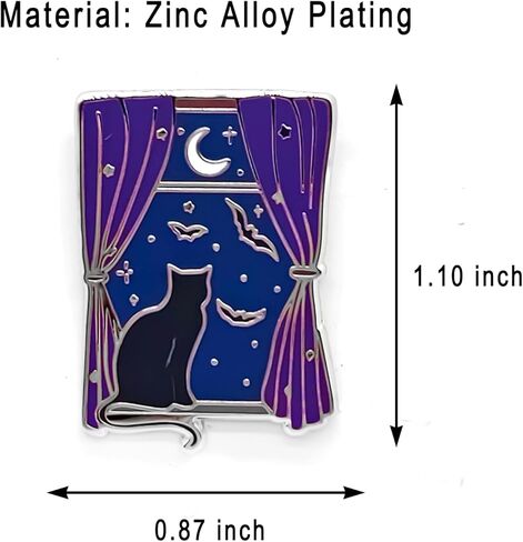 Moon, Black Cat, Bat Pin - Fun Series - Enamel Lapel Pin - Plated Badge for Clothing, Bags, and Lanyards in Saudi Arabia