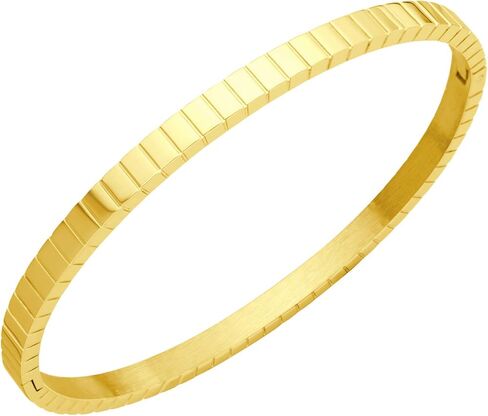 555Jewelry 4mm Sparkly Stainless Steel Solid Hinged Bangle Bracelet for Women in Saudi Arabia