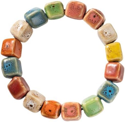 ZZQPSD Boho Hippie Jewelry for Women - Colorful Crystal Stretch Bracelets, Vintage Bohemian Colorful Bracelets in Saudi Arabia