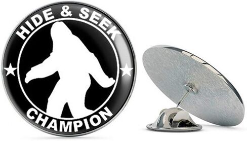 NYC Jewelers Round Bigfoot Hide and Seek Champion (Funny Sasquatch yeti) Metal 0.75" Lapel Hat Pin Tie Tack Pinback in Saudi Arabia