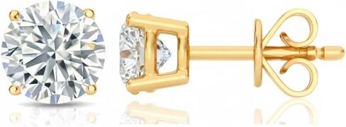 1.00-3.00 قيراط أقراط مرصعة بالألماس معتمدة من المختبر 925 من الفضة الإسترليني 4 شقوق دفع للخلف تغليف علبة هدايا المجوهرات (لون E-F، وضوح تنظيف العين SI1) in Kuwait