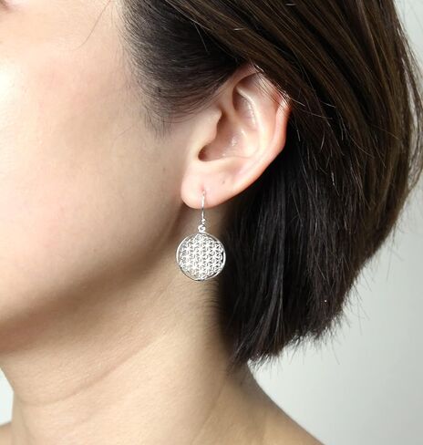 COSUMOSU flower of life Sacred Geometry 925 Sterling Silver earrings - 1.22 inch zirconia silver dangle earrings in Saudi Arabia