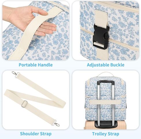 Extra Large Nail Polish Organizer - Three Layer Nail Organizers And Storage Bag, Portable Nail Supplies Organizer Case, Nail Tech Kit Travel Carrying Box with Shoulder Strap (Floral Blue, 117 Slots) in Saudi Arabia