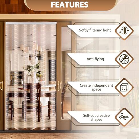 Boshen 45 Strands Acrylic Crystal Beaded Curtain, 35.5" x 79" Hanging Wave Pattern Doorway Decor, Room Divider for Windows Bedroom Balcony(White) in Saudi Arabia
