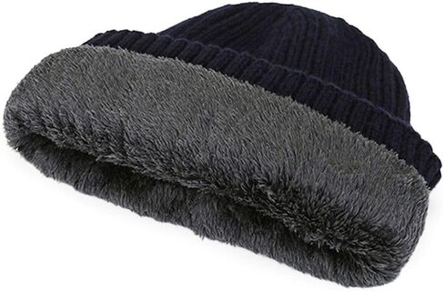 Beanies Hat Windproof Winter Thick Knitted Hat Warm Ear Cap Men(Black) in Saudi Arabia
