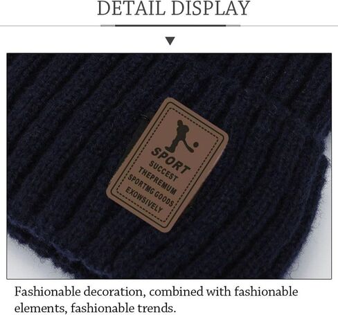 Beanies Hat Windproof Winter Thick Knitted Hat Warm Ear Cap Men(Black) in Saudi Arabia