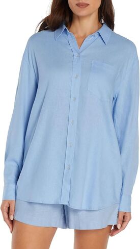 GAP Womens Tops, Linen Button Down Long Sleeve Shirts for Women, Summer Tops, Ladies Shirts, Spring Break Essentials in Saudi Arabia