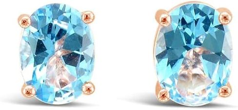 Le Vian 2 قيراط من الشوكولاتة الدخان الدخان Quartz Oval Stud أقراط للنساء في 925 الفضة الاسترليني مع طلاء الذهب الوردي وادفع الخلف in Saudi Arabia