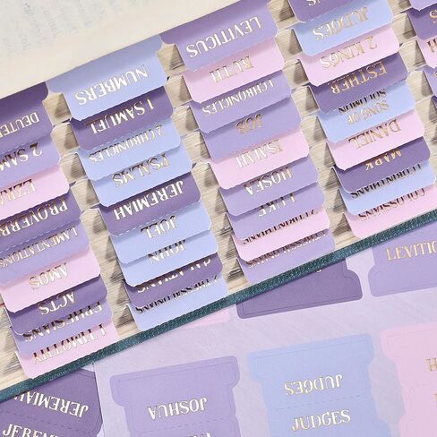 Bible Tabs for Women, 66 Large Print Laminated Bibles Chapters Index Tabs and 39 Blank Dividers Sticky Labels, Cute Beauty Bloom Bible Study Supplies, Journaling Accessories, Christian Gifts for Men in Kuwait