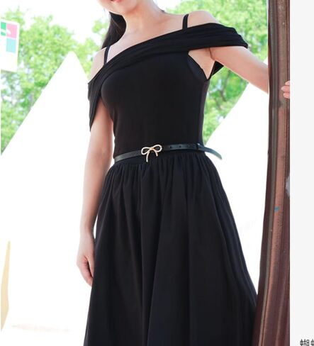 GLMOCM Women Leather Belt for Jeans Pants Dresses Bow Gold Buckle Waist Belt Casual Fashion Thin Waist Belt for Jeans Pants in Saudi Arabia