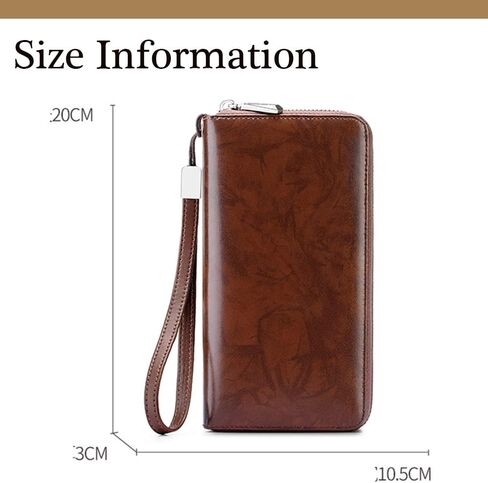 DKKD Unisex Anti-credit Card Fraud Multi-compartment Wallet, 24 Slots RFID Blocking Card Holder Large Long Leather Zipper Organizer Accordion Wallet, Huge Storage Capacity (Red) in Saudi Arabia