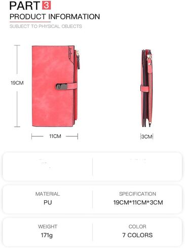 Adorinno Women's Faux Leather Wallet, 26 Card Slots, 1 Zipper Pocket,3 Fold Large Capacity,Instant Magnetic Buckle,Handhold Long Purse For ID Card Bank Card Money Organization(6.26x4.15in)(Pink) in Saudi Arabia