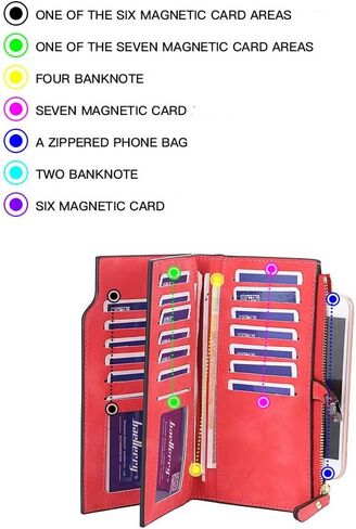 Adorinno Women's Faux Leather Wallet, 26 Card Slots, 1 Zipper Pocket,3 Fold Large Capacity,Instant Magnetic Buckle,Handhold Long Purse For ID Card Bank Card Money Organization(6.26x4.15in)(Pink) in Saudi Arabia