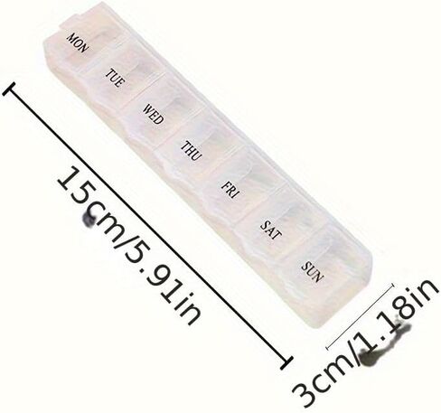 Plastic Pill Box Portable Exquisite Three-Color Plastic 7 Days Small Pill Medicine Storage Box Drug Separation (Blue) in Saudi Arabia