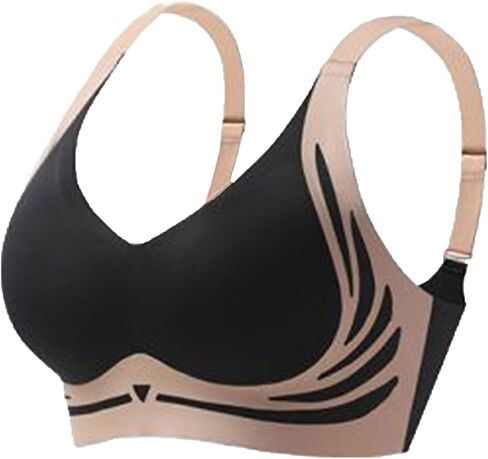 Colorblock Wireless Bra with Lift and Support Comfort Push Up Bras for Women Full Coverage Seamless Bra No Underwire Everyday in Saudi Arabia