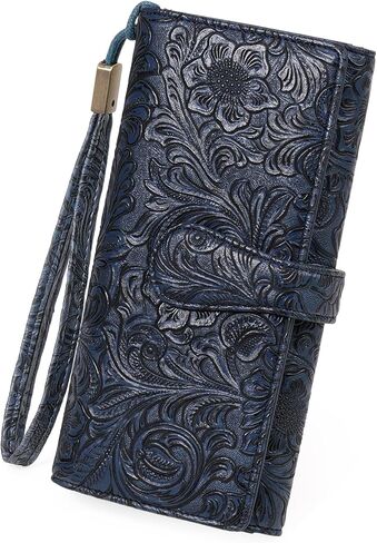 BVEOGMRO محفظة نسائية حول محفظة القابض للنساء محفظة ثلاثية الطي حامل بطاقة الائتمان تتفاعل حجب سعة كبيرة in Kuwait