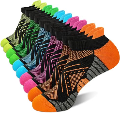 Ludaro 5 Pairs Womens Ankle Running Socks, Athletic Cushioned Tab Cotton Arch Support Crew Moisture Wicking Socks for Sport in Saudi Arabia