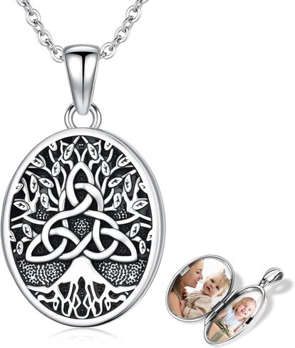 قلادة مغلوقة للنساء 925 الجنيه الفضي الفضة القمر سيلتيك سيلتيك قلادة قلادة قلادة على شكل قلب على شكل قلب هدايا عيد الأم للنساء أمي in Kuwait