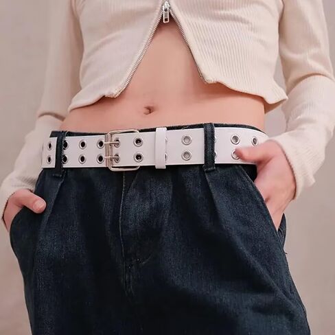 Trendy and Edgy Single - Piece Belt with Eye - Catching Metal Ring Detailing and Sturdy Buckle in Saudi Arabia