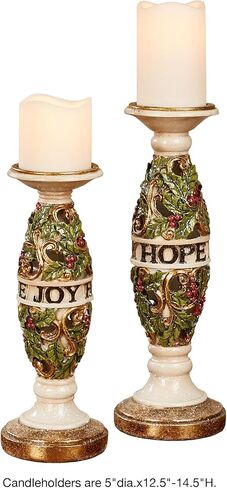 Love Joy Hope Candleholders Ivory Set of Two in Saudi Arabia