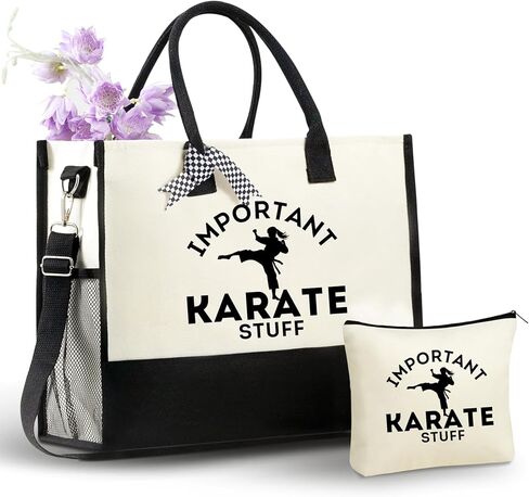 InnoBeta Karate Gifts for Women, Karate Tote Bag with Top Zipper Closure and Shoulder Strap in Saudi Arabia