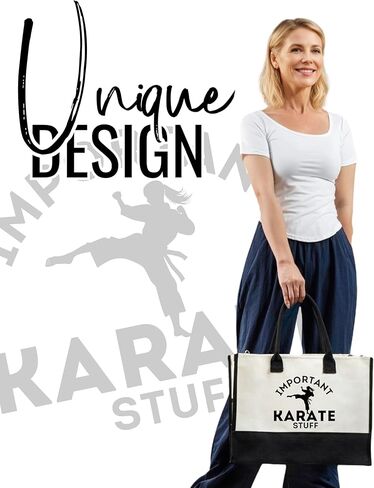 InnoBeta Karate Gifts for Women, Karate Tote Bag with Top Zipper Closure and Shoulder Strap in Saudi Arabia