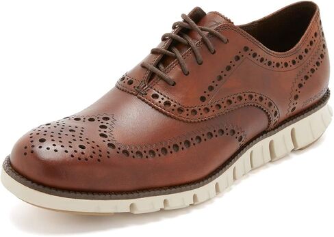 Cole Haan mens Zerogrand Wingtip Oxford, British Tan Closed Holes, 10.5 Wide US in Saudi Arabia