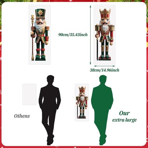 LOMIMOS Christmas Window Cling Sticker Decorations,Extra Large 3D-Effect Nutcracker Soldiers Christmas Window Clings for Xmas Home Party Office Supplies Shop Glass Display Decoration in Saudi Arabia