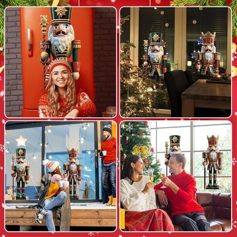 LOMIMOS Christmas Window Cling Sticker Decorations,Extra Large 3D-Effect Nutcracker Soldiers Christmas Window Clings for Xmas Home Party Office Supplies Shop Glass Display Decoration in Saudi Arabia