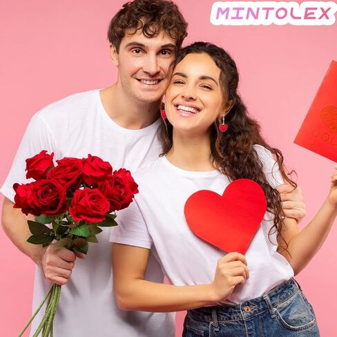 Mintolex Red Heart Earrings for Women Sparkly Rhinestone Valentines Earrings Love Heart Earring Dangling Valentine Gifts for Her Wife Girlfriend Holiday Outfit Accessories in Saudi Arabia
