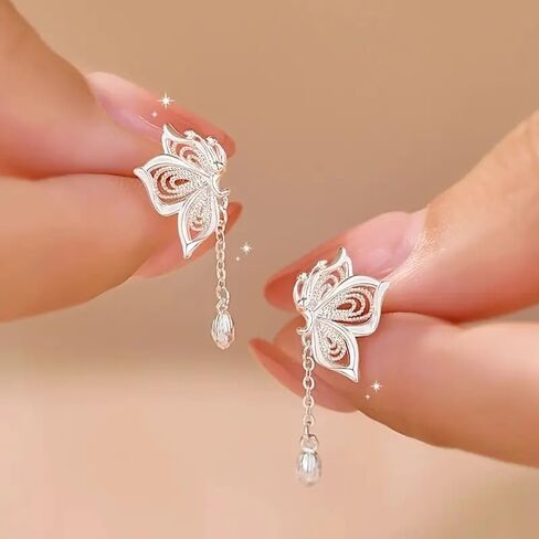 Elegant Hollow Butterfly Earrings Minimalist Drop Earrings Jewelry for Women in Saudi Arabia