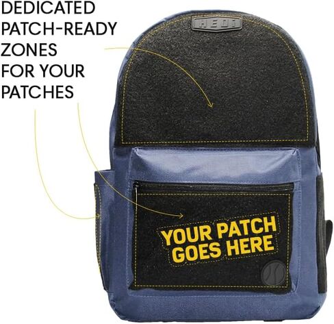 HEDi HEDiGEAR Base Backpack (Navy) – Medium 17L Backpack with Hook & Loop Panels for Patches, Multiple Storage and Media Pocket w/Headphone Port for Hiking, Work & Travel in Saudi Arabia