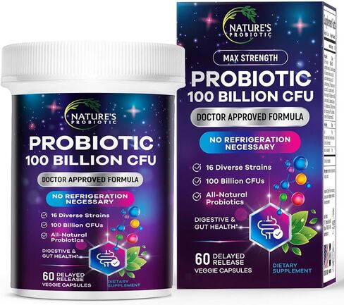 بروبيوتيك 100 مليار وحدة تشكيل مستعمرة - 16 سلالة متميزة + بريبايوتكس - أفضل مكمل بروبيوتيك للنساء والرجال - يدعم صحة المناعة والجهاز الهضمي والإمساك العرضي - معبأة في زجاجات في الولايات المتحدة الأمريكية - 30 كبسولة in Saudi Arabia