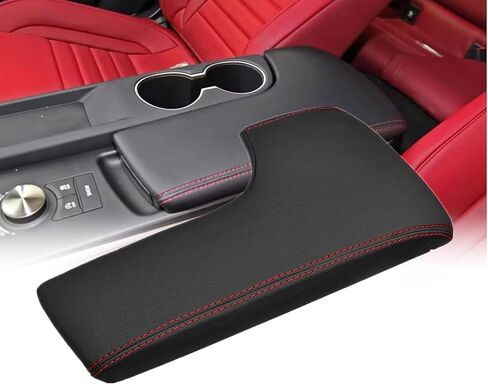 GXARTS Red Suture Leather Center Console Lid Armrest Cover Fit for Lexus IS250 IS350 2014 2015 2016 2017 (Leather Part only) in Saudi Arabia